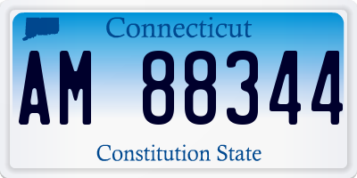 CT license plate AM88344