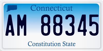 CT license plate AM88345