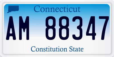 CT license plate AM88347
