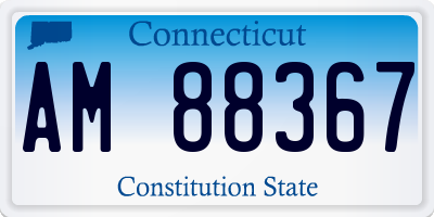 CT license plate AM88367