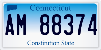 CT license plate AM88374