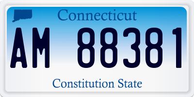 CT license plate AM88381