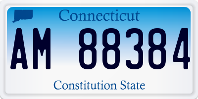 CT license plate AM88384