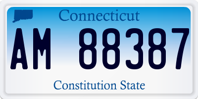 CT license plate AM88387