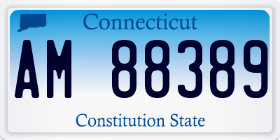 CT license plate AM88389