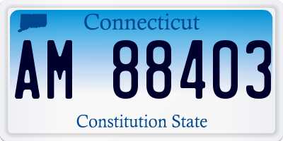 CT license plate AM88403