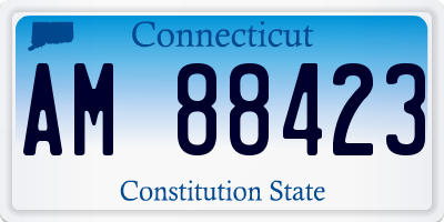CT license plate AM88423