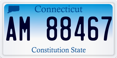 CT license plate AM88467