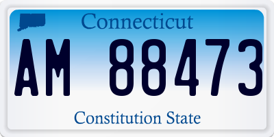 CT license plate AM88473