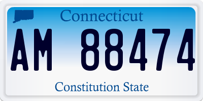 CT license plate AM88474