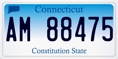 CT license plate AM88475