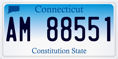 CT license plate AM88551