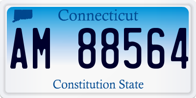 CT license plate AM88564