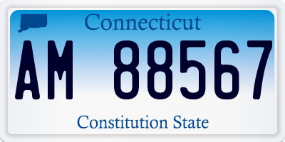 CT license plate AM88567