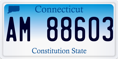 CT license plate AM88603