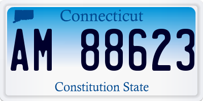 CT license plate AM88623
