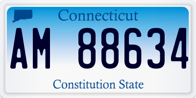CT license plate AM88634