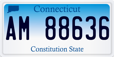 CT license plate AM88636