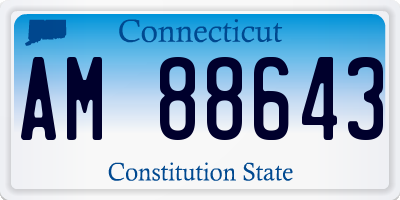 CT license plate AM88643