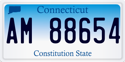 CT license plate AM88654