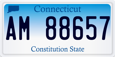 CT license plate AM88657