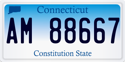 CT license plate AM88667