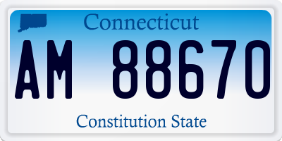 CT license plate AM88670