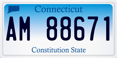 CT license plate AM88671