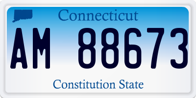 CT license plate AM88673