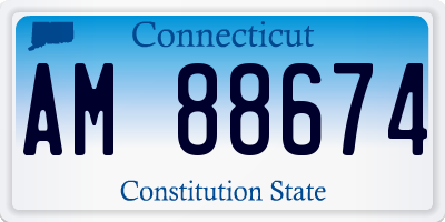 CT license plate AM88674