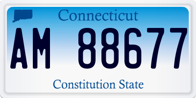 CT license plate AM88677
