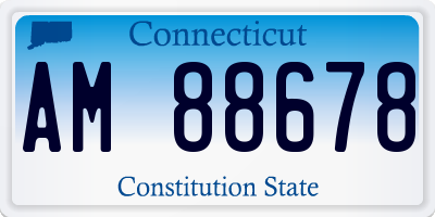 CT license plate AM88678