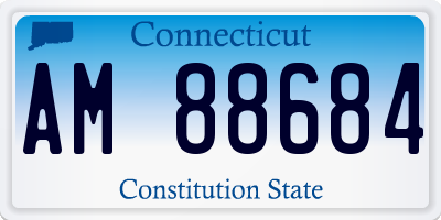 CT license plate AM88684