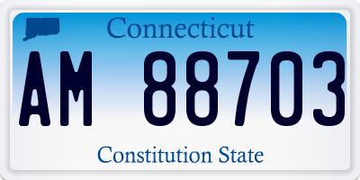 CT license plate AM88703