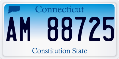 CT license plate AM88725