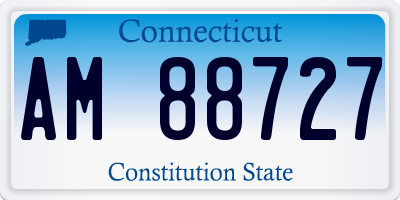 CT license plate AM88727