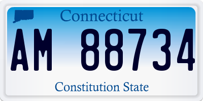 CT license plate AM88734