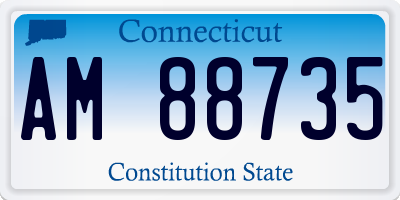 CT license plate AM88735