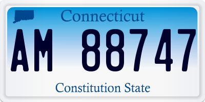 CT license plate AM88747