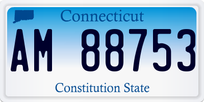 CT license plate AM88753