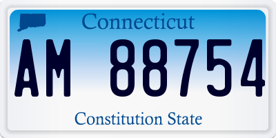 CT license plate AM88754