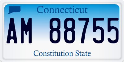 CT license plate AM88755