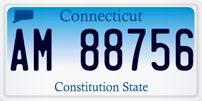 CT license plate AM88756