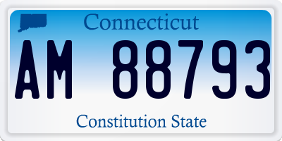 CT license plate AM88793