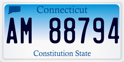 CT license plate AM88794
