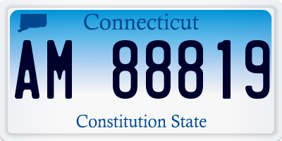CT license plate AM88819