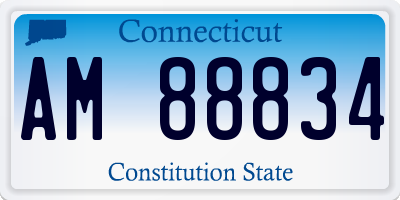 CT license plate AM88834