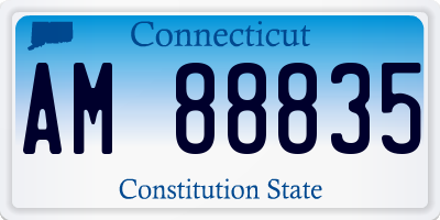 CT license plate AM88835