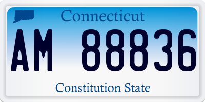 CT license plate AM88836