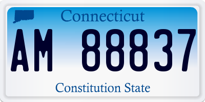 CT license plate AM88837